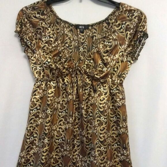 BCX Women's Blouse Top Brown Black Tan - Picture 1 of 4